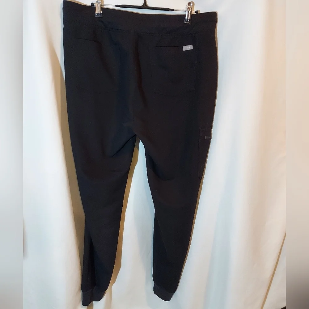 FIGS Black Zamora Jogger Scrub Pants Womens Size L/T Tall Technical Collection